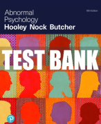 Test Bank For Abnormal Psychology 18th Edition All Chapters
