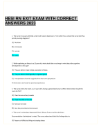 HESI RN EXIT EXAM WITH CORRECT ANSWERS 2023