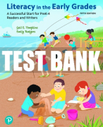 Test Bank For Literacy in the Early Grades: A Successful Start for PreK-4 Readers and Writers 5th Edition All Chapters