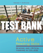 Test Bank For Active Reading Skills: Reading and Critical Thinking in College 3rd Edition All Chapters