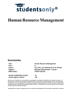 Human Resource Management Samenvatting 