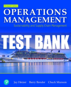 Test Bank For Operations Management: Sustainability and Supply Chain Management 13th Edition All Chapters