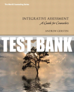 Test Bank For Integrative Assessment: A Guide for Counselors 1st Edition All Chapters