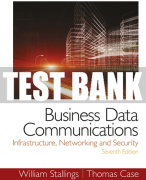 Test Bank For Business Data Communications: Infrastructure, Networking and Security 7th Edition All Chapters