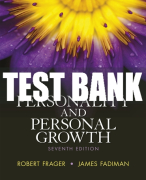 Test Bank For Personality and Personal Growth 7th Edition All Chapters