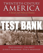 Test Bank For Twentieth-Century America 2nd Edition All Chapters