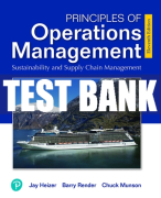 Test Bank For Principles of Operations Management: Sustainability and Supply Chain Management 11th Edition All Chapters