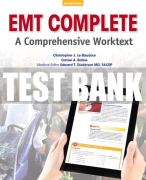 Test Bank For EMT Complete: A Comprehensive Worktext 2nd Edition All Chapters