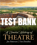 Test Bank For Concise History of Theatre, A 1st Edition All Chapters