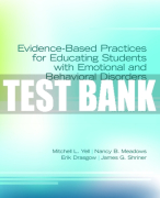 Test Bank For Evidence-Based Practices for Educating Students with Emotional and Behavioral Disorders 2nd Edition All Chapters