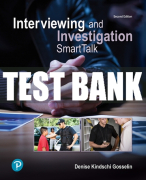 Test Bank For Interviewing and Investigation: SmartTalk 2nd Edition All Chapters