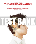 Test Bank For American Nation, The: A History of the United States, Volume 1 15th Edition All Chapters