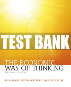Test Bank For Economic Way of Thinking, The 13th Edition All Chapters