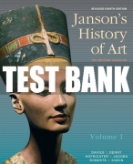 Test Bank For Janson's History of Art: The Western Tradition, Reissued Edition, Volume 1 8th Edition All Chapters