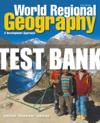 Test Bank For World Regional Geography: A Development Approach 11th Edition All Chapters