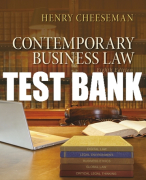 Test Bank For Contemporary Business Law 8th Edition All Chapters