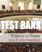 Test Bank For Politics in States and Communities 15th Edition All Chapters
