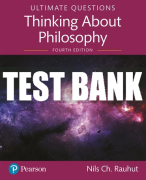 Test Bank For Ultimate Questions: Thinking About Philosophy 4th Edition All Chapters