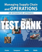 Test Bank For Managing Supply Chain and Operations: An Integrative Approach 1st Edition All Chapters