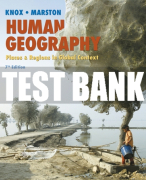 Test Bank For Human Geography: Places and Regions in Global Context 7th Edition All Chapters