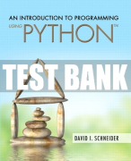 Test Bank For Introduction to Programming Using Python, An 1st Edition All Chapters