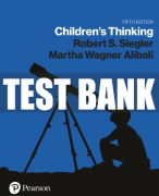 Test Bank For Children's Thinking, The 5th Edition All Chapters