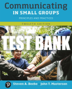 Test Bank For Communicating in Small Groups: Principles and Practices 12th Edition All Chapters