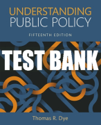 Test Bank For Understanding Public Policy 15th Edition All Chapters