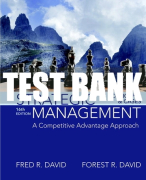 Test Bank For Strategic Management: A Competitive Advantage Approach, Concepts and Cases 16th Edition All Chapters