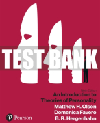 Test Bank For Introduction to Theories of Personality, An 9th Edition All Chapters