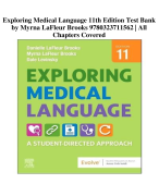Exploring Medical Language 11th Edition Test Bank by Myrna LaFleur Brooks 9780323711562 | All Chapters Covered