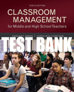 Test Bank For Classroom Management for Middle and High School Teachers 10th Edition All Chapters