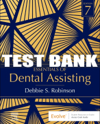 Test Bank For Essentials of Dental Assisting, 7th - 2023 All Chapters