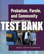 Test Bank For Probation, Parole and Community Corrections 6th Edition All Chapters