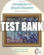 Test Bank For Introduction to Special Education: Making a Difference 7th Edition All Chapters