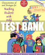 Test Bank For Characteristics of and Strategies for Teaching Students with Mild Disabilities 6th Edition All Chapters