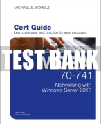 Test Bank For MCSA 70-741 Cert Guide: Networking with Windows Server 2016 1st Edition All Chapters