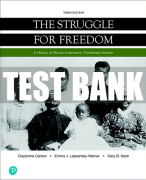Test Bank For Struggle for Freedom, The: A History of African Americans, Combined Volume 3rd Edition All Chapters