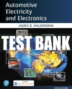 Test Bank For Automotive Electricity and Electronics 6th Edition All Chapters