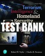 Test Bank For Terrorism, Intelligence and Homeland Security 2nd Edition All Chapters