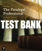 Test Bank For Paralegal Professional, The 6th Edition All Chapters