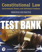 Test Bank For Constitutional Law: Governmental Powers and Individual Freedoms 4th Edition All Chapters