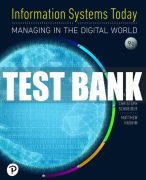 Test Bank For Information Systems Today: Managing in the Digital World 9th Edition All Chapters