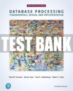 Test Bank For Database Processing: Fundamentals, Design, and Implementation 15th Edition All Chapters