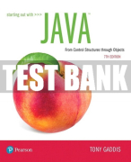 Test Bank For Starting Out with Java: From Control Structures through Objects 7th Edition All Chapters