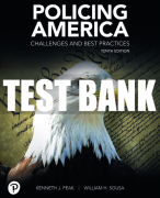 Test Bank For Policing America: Challenges and Best Practices 10th Edition All Chapters