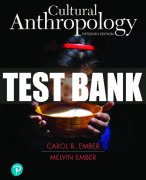 Test Bank For Cultural Anthropology 15th Edition All Chapters