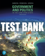 Test Bank For Government and Politics in the Lone Star State 12th Edition All Chapters