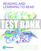 Test Bank For Reading and Learning to Read 10th Edition All Chapters