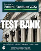 Test Bank For Pearson's Federal Taxation 2022 Comprehensive 35th Edition All Chapters